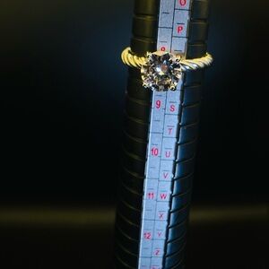 Twisted Band Solitaire Ring with moissanite Stone